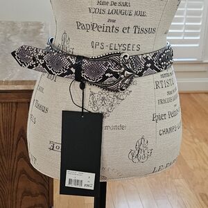 The Kooples Lizard Leather Belt Med-6/8 NWT Retail $235-lauren-belowthebelt